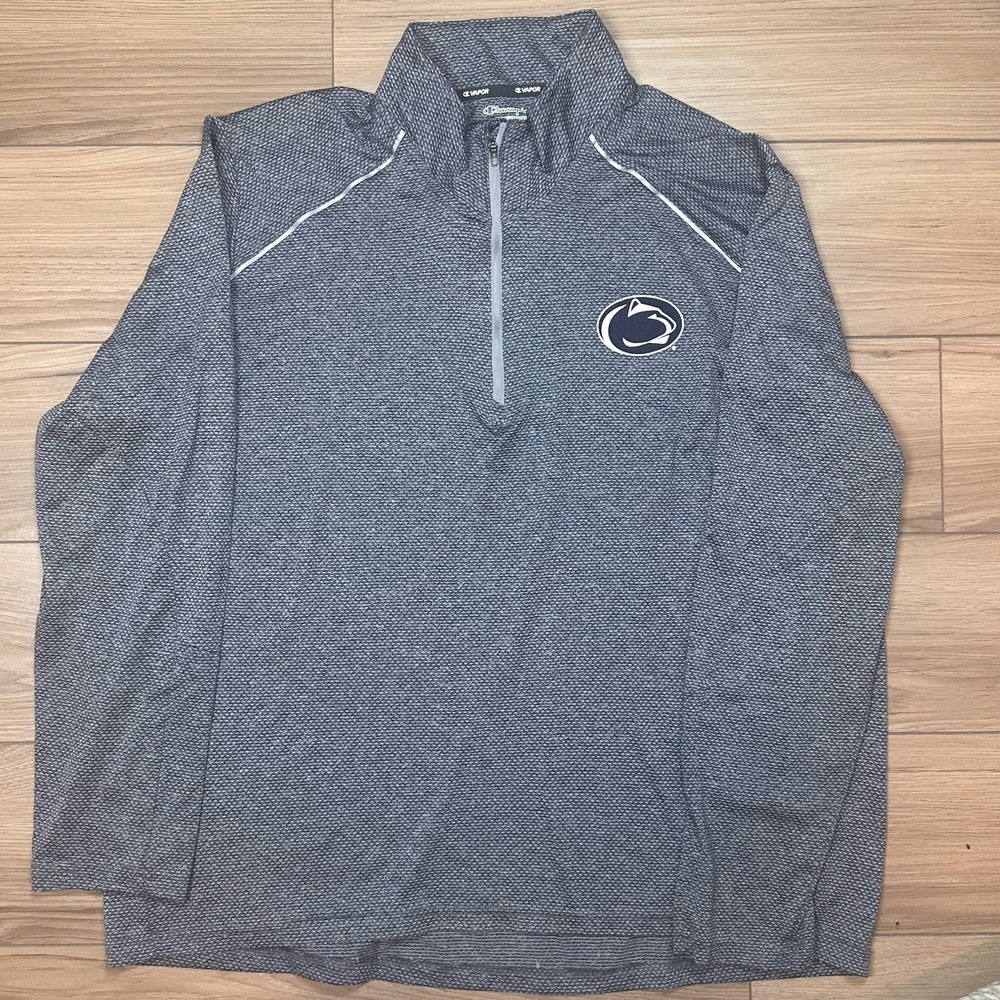 Champions Vapor Penn State Mens 2XL Gray 1/4 Zip Long Sleeve Pullover Basketball